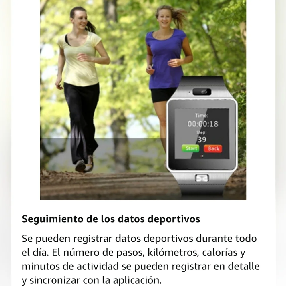 Smartwatch with Touch Monitor with Pedometer and Anti-Lost Camera